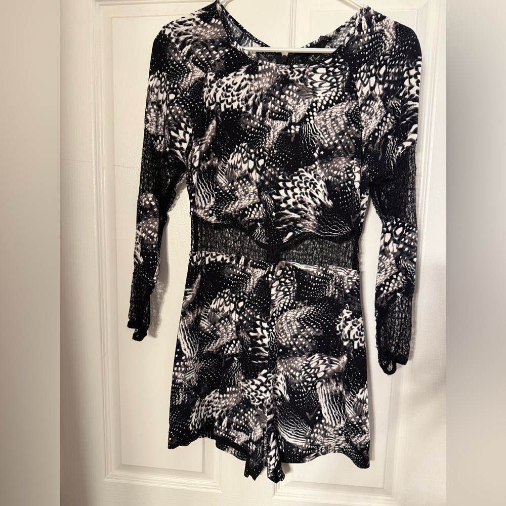 Black and white romper